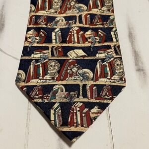 Museum Artifacts Silk Necktie Books Library Teacher History Librarian Tie‎